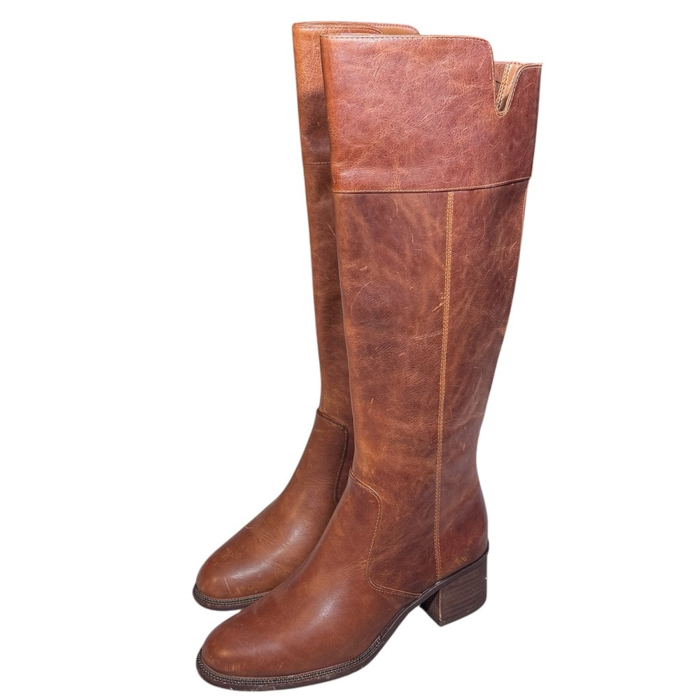 Franco Sarto Leather Riding Style Boots with block heel - Picture 4 of 10